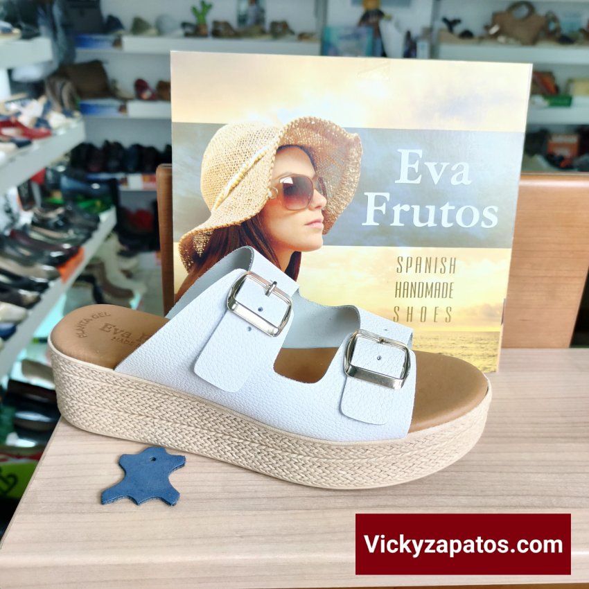 Zueco en Piel y Planta de Gel Plana EVA FRUTOS E20 Hechas en España