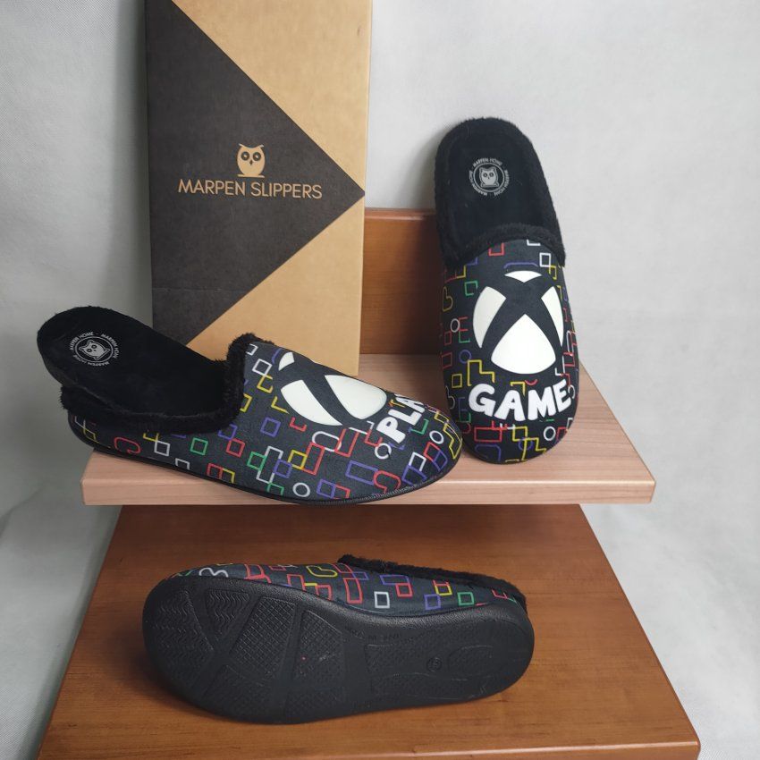 Zapatilla de Casa Hombre MARPEN PLAY GAME Negra con Memory Extraíble