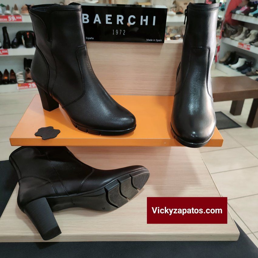 Botín de Vestir con Tacón en Piel BAERCHI 52513 Hecho en España Coslada