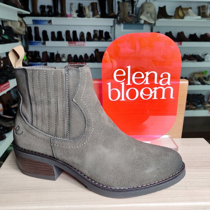 Elena Bloom – Botín campero de piel afelpada color visón   VICKY Zapatos