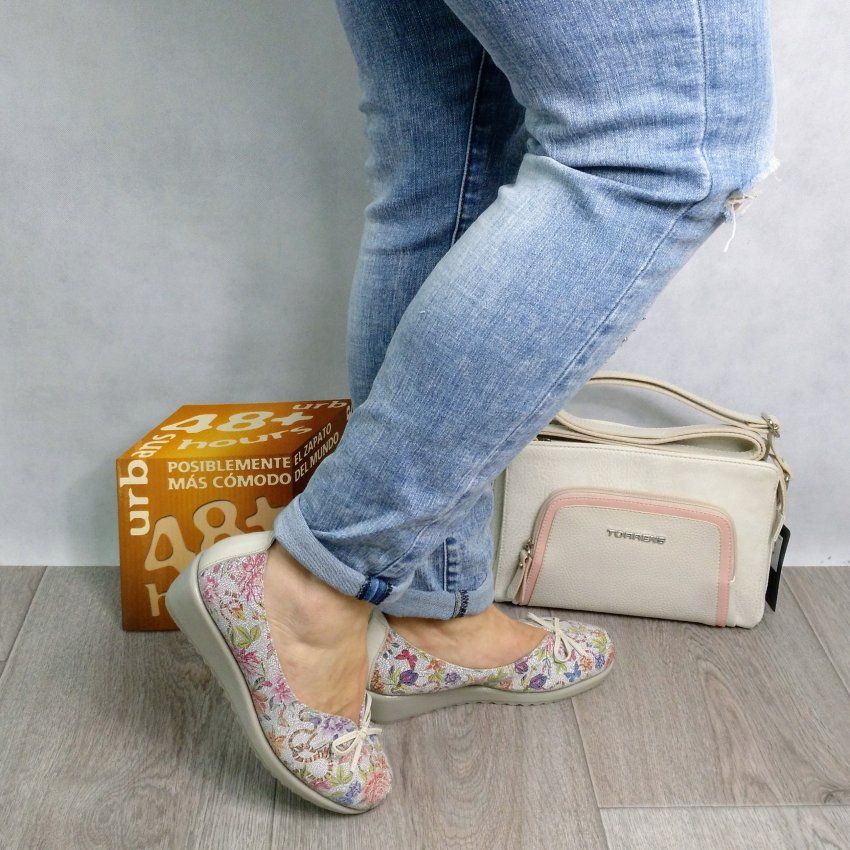 Manoletina de Piel con Cuña 48+ Hours 10511 Hechas en España Coslada