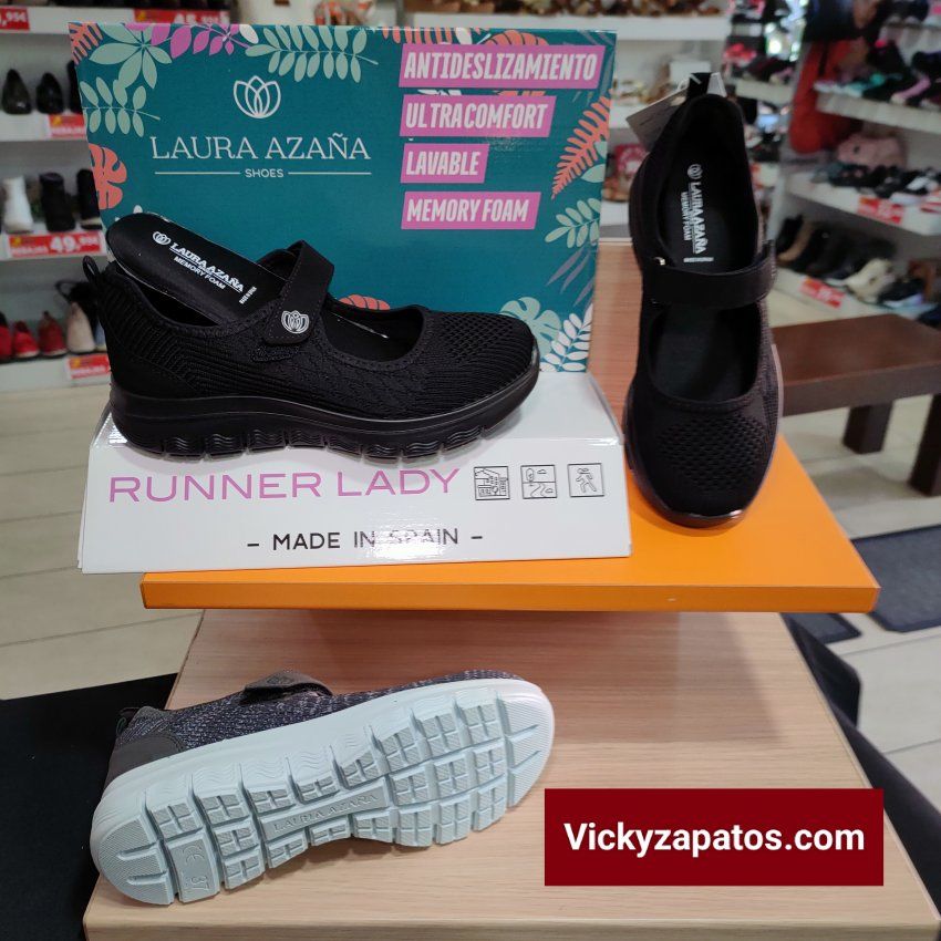 Deportiva Casual Merceditas con Memory Foam LAURA AZAÑA LA24507 HECHAS EN ESPAÑA