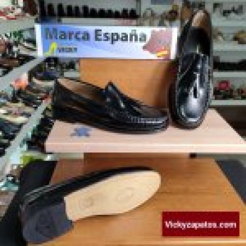 Castellanos con Borlas Todo Piel Florentina y Suela de Cuero Made in Spain JE BE FLEX