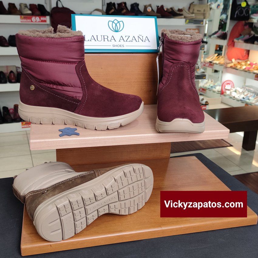 Botín Casual de Cremallera en Piel LAURA AZAÑA 26606 Hechos en España Moda y Confort