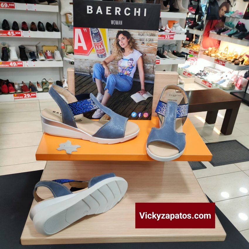 Sandalia de Piel con Elástico Ajustable BAERCHI 39200 Hecho en España Coslada