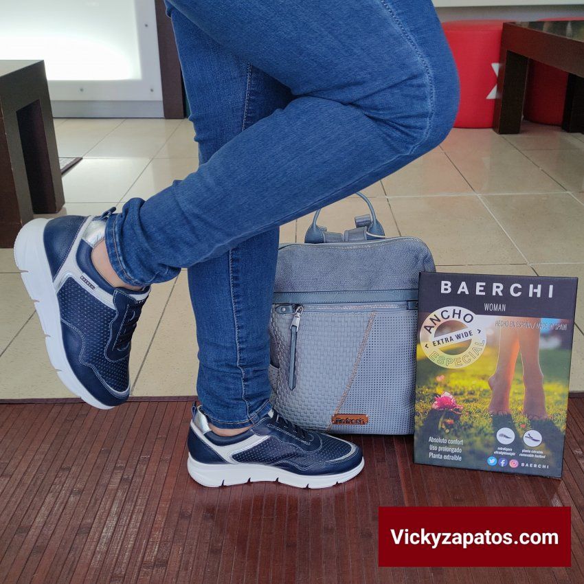 Deportivo de Cordón Elástico En Piel BAERCHI WOMAN 38600 AMARAL Hecho en España Primavera Verano 24 Coslada