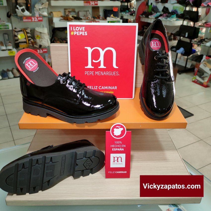 Zapato Blucher en Piel Charol  PEPE MENARGUES 21040 HECHOS EN ESPAÑA Coslada