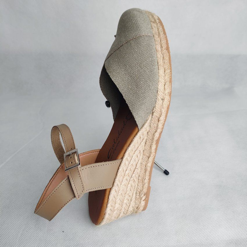 Alpargata Yute Mujer TORRES 5004 Cuña Lino Piel y Textil – Planta Gel Hechas en España