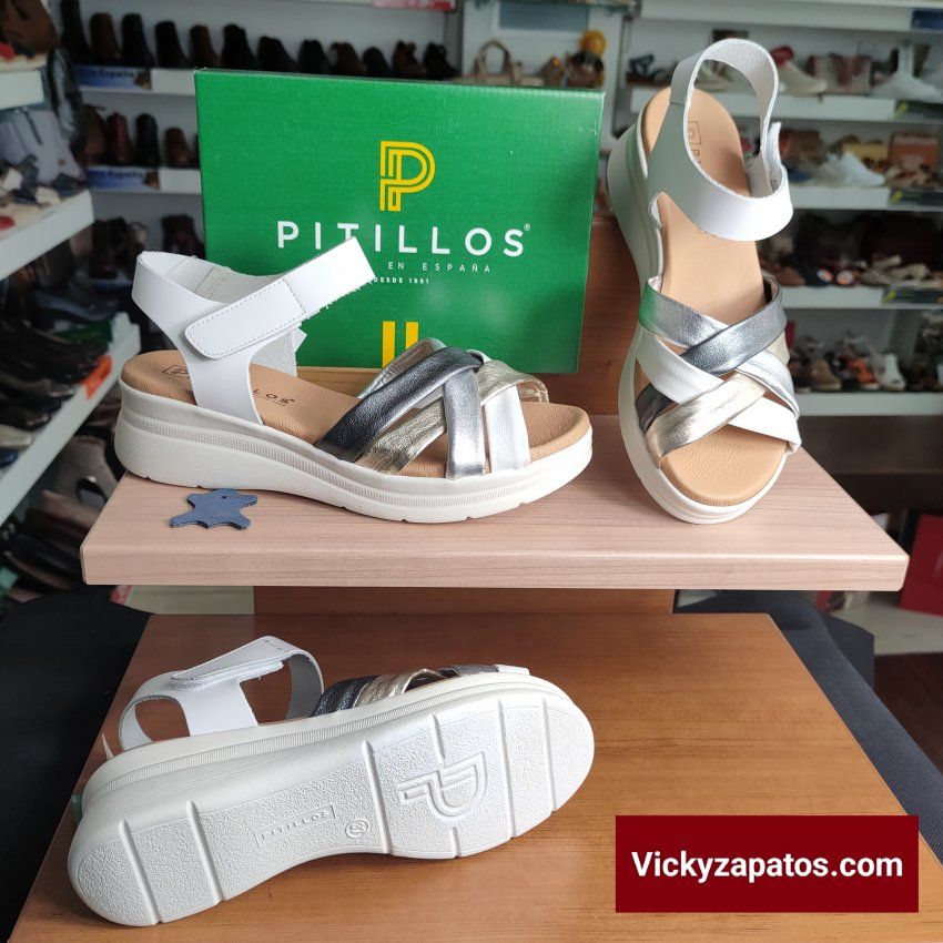 Sandalia de Piel con Tiras Tubulares PITILLOS 10610 HECHAS EN ESPAÑA