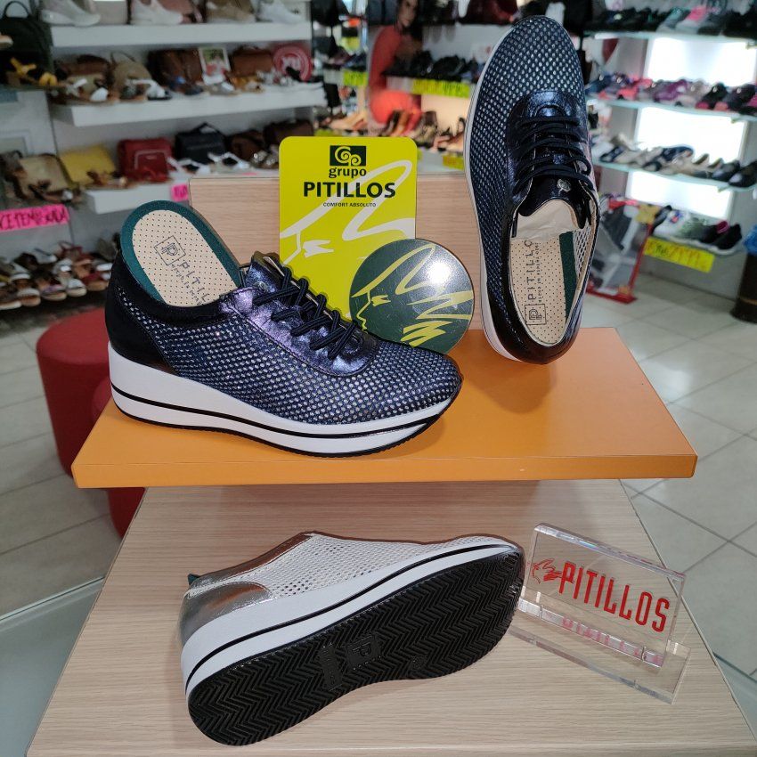 Sandalia de Cuña Media Toda Piel Hechas En España BAERCHI 39200 Confort y Moda Madrid
