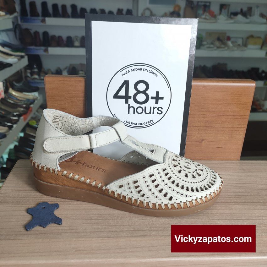 Sandalia de Piel Plana Puntera y Talón Cerrado 48+Hours 514110 Hechas en España
