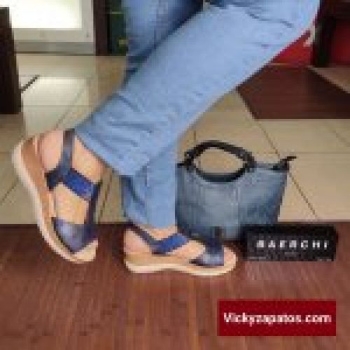 Sandalia de Piel con Elástico Ajustable BAERCHI WOMAN 40202 Hecho en España