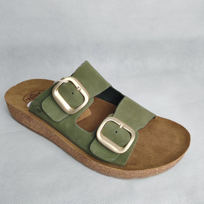 Sandalia BIO Mujer THE HAPPY MONK Formentera 02 Piel Nobuck – Doble Hebilla Ajustable