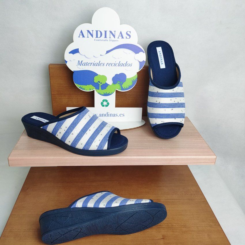 Zapatillas de Mujer ANDINAS Pala Abierta Cuña Baja Hechas en España