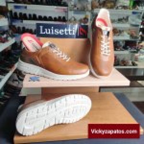 Zapato Casual con Cordón en Piel Grabada LUISETTÍ 36208 Primavera Verano Hecho en España