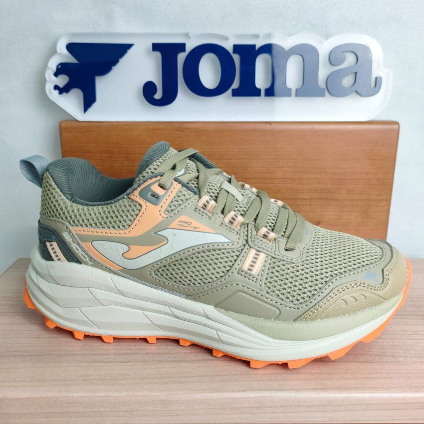 Joma Shock Lady 2612 – Zapatillas trail mujer beige y naranja