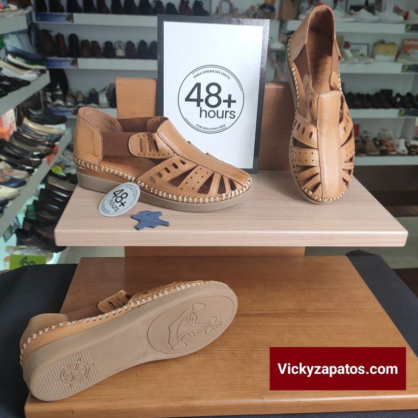 Sandalia de Piel Plana Puntera y Talón Cerrado 48+Hours 514101 Hechas en España