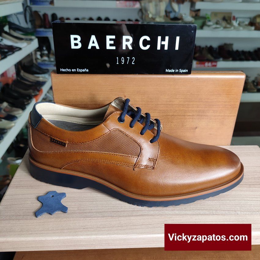 Zapato Cordón en Piel BAERCHI 5450 HECHOS EN ESPAÑA Calidad y Confort Primavera 24