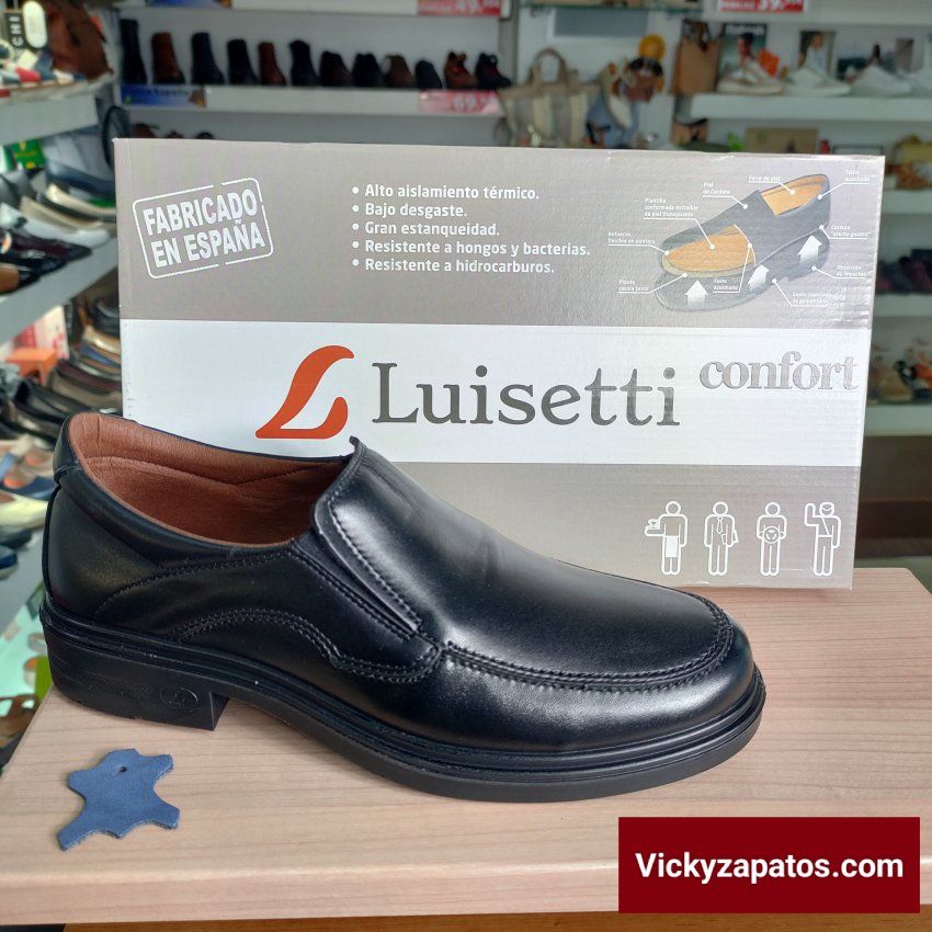 Zapato Mocasín Confort Profesional LUISETTÍ 33650 Todo Piel con Plantilla Extraíble Hecho en España