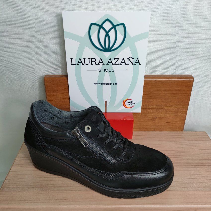 Deportivo Casual Mujer LAURA AZAÑA 28903 Piel Afelpada y Metal – Memory Foam