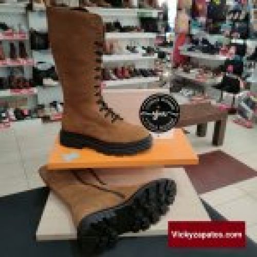 Bota Militar Casual en Piel Afelpada YOWAS WOMAN S1046 HECHOS EN ESPAÑA Madrid