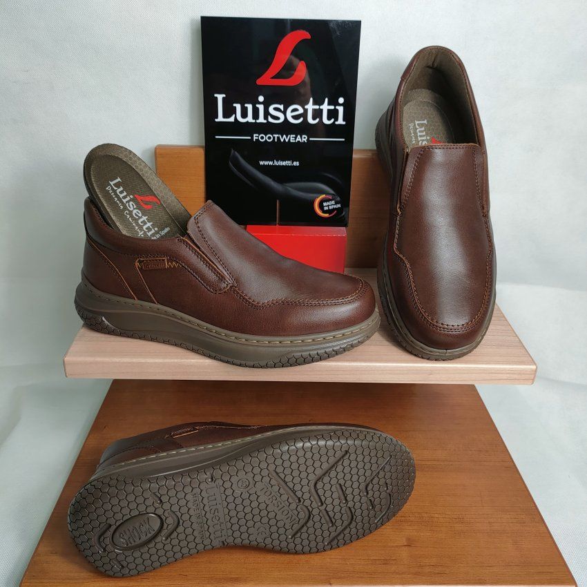 Mocasín Confort Hombre LUISETTÍ 39900 Piel Napa Coñac – Memory Foam