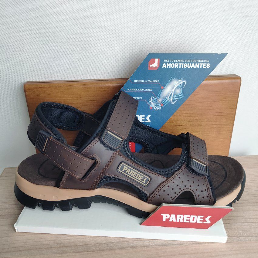 Sandalia Trekking Hombre PAREDES Gredos Trek Piel Nobuck Convertible – Velcro y Suela Phylon + TPR