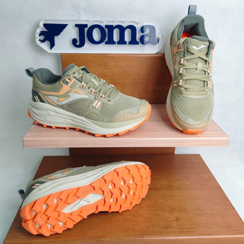 Joma Shock Lady 2612 – Zapatillas trail mujer beige y naranja