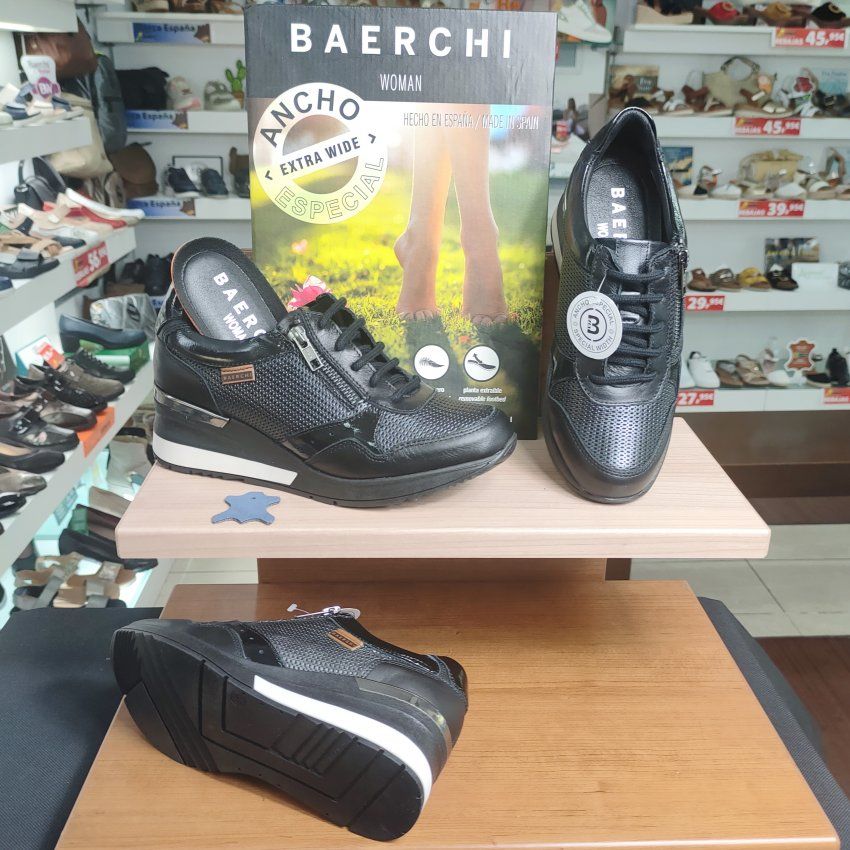 Deportivo de Cordón Casual En Piel BAERCHI WOMAN 40601 Hecho en España Nueva Colección