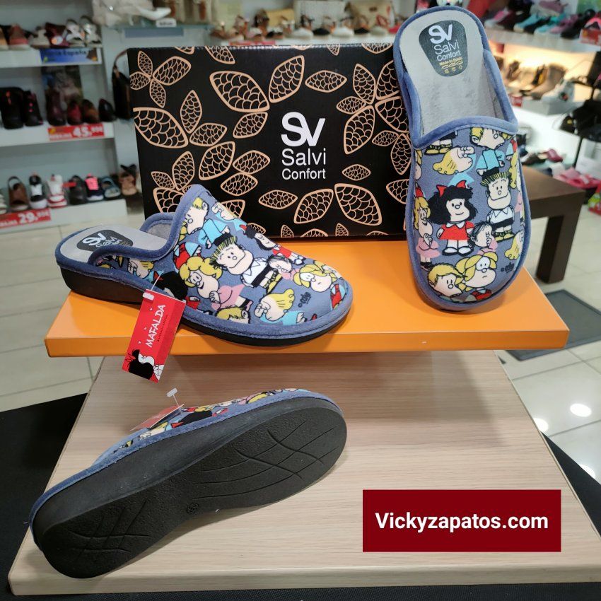 Zapatillas con licencia de MAFALDA Con Plantilla Extraíble SALVI T542 HECHAS EN ESPAÑA