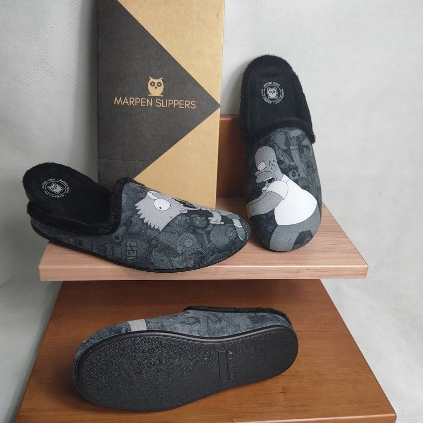 Zapatilla de Casa Hombre MARPEN SIMPSON Negra con Memory Extraíble