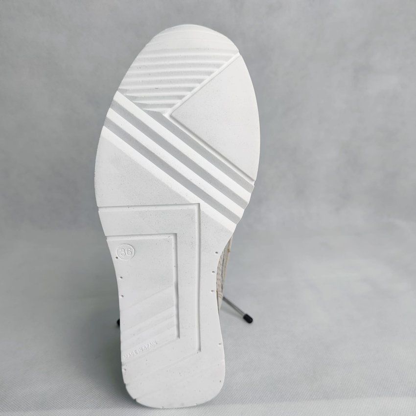 Deportivo Casual de Piel con Rafia y Cremallera BAERCHI WOMAN 39015 – Hecho en España