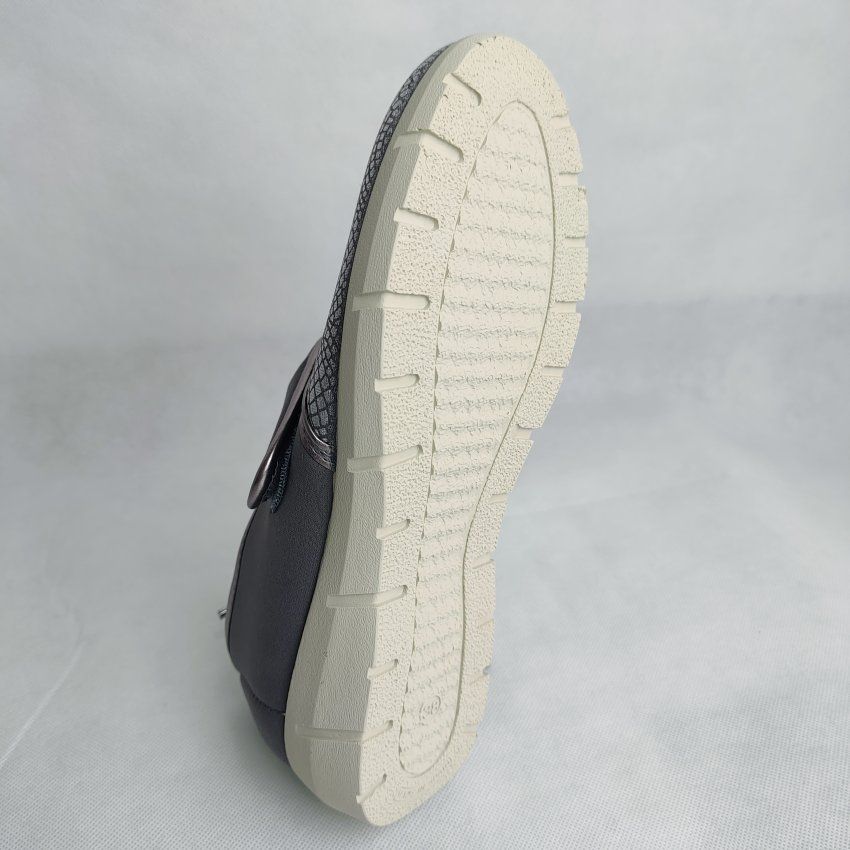 Zapatilla Confort Mujer RODEVIL Licra Plomo con Velcro – Plantilla Extraíble