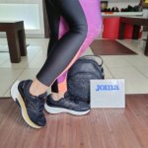 Joma Active Lady 2501 – Zapatilla de running de mujer en negro y oro   VICKY Zapatos