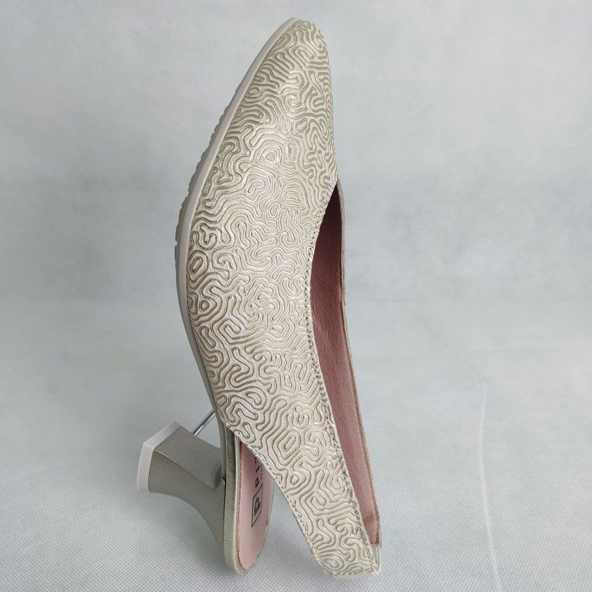 Salón de Piel Metalizada PITILLOS 11180 Tacón Medio Destalonado Hecho en España