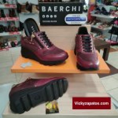 Deportivo de Cordón Casual En Piel BAERCHI WOMAN 60404 Hecho en España Otoño Invierno