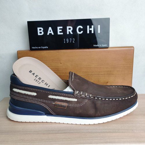 Zapato Náutico de Piel Napa Marrón BAERCHI 3101 – Hechos en España
