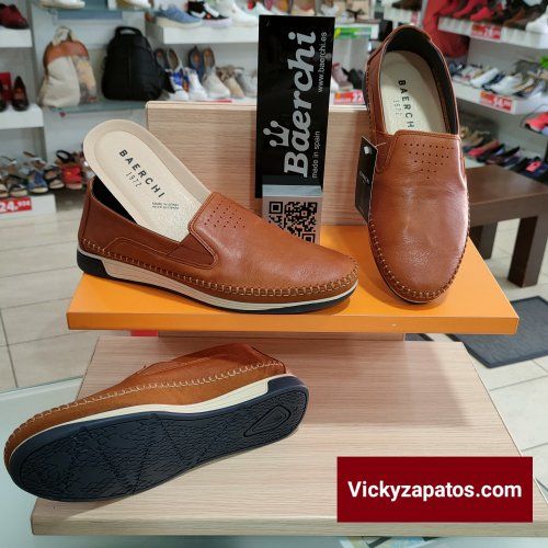 Zapato Confort de Piel Mocasín BAERCHI 9501 Plantilla Extraíble Hecho en España Coslada