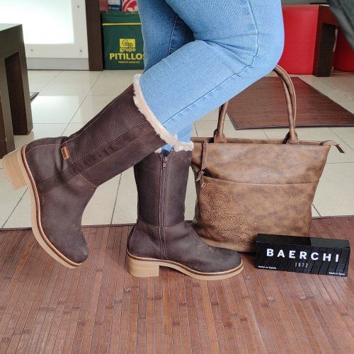 Bota Casual en Piel Nobuk BAERCHI 60302 ZEBRA en Marrón y Kakí | VICKYZAPATOS