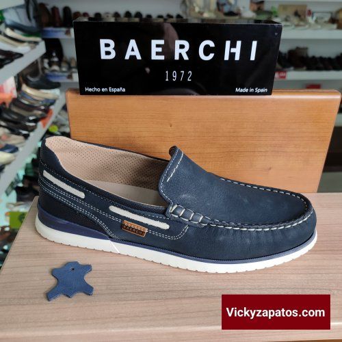 Zapato Náutico en Piel BAERCHI 3101 HECHOS EN ESPAÑA Calidad y Confort Nueva Colección Primavera Verano