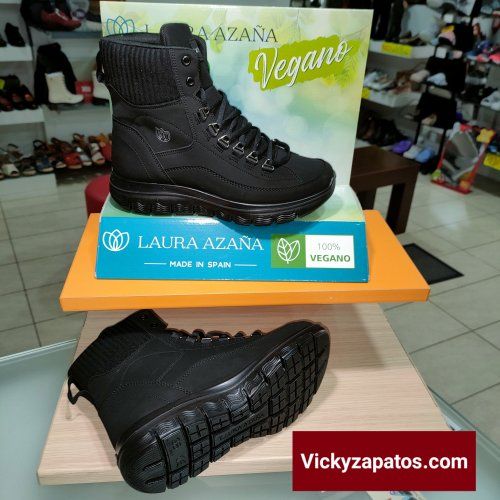 Botín Casual de Cordón Vegano LAURA AZAÑA 24806 Hechos en España Moda y Confort Madrid