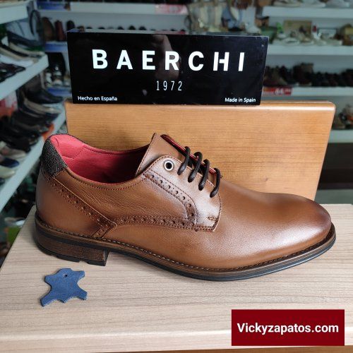 Zapato Oxford en Piel BAERCHI 4550 ZED HECHOS EN ESPAÑA Calidad y Confort Otoño Invierno