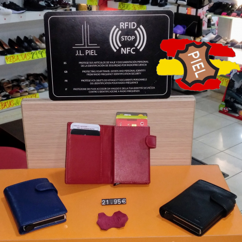 Carteras con Tarjetero Automatico en Piel Hecho en España