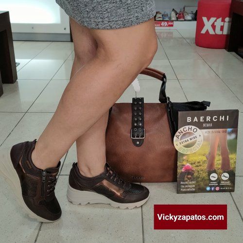 Deportivo de Cordón Casual En Piel BAERCHI WOMAN 60400 Hecho en España Otoño Invierno 22 Coslada