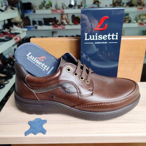 Luisetti 31011 – Zapato confort de piel con cordones color coñac Hecho en España | VickyZapatos